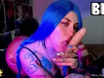 jinx_25 —  Hi i'm Jinx make me cum  // - Multi-Goal :   BJ 2 dildos   #ahegao #anime #bigass #cosplay #latina